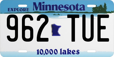 MN license plate 962TUE