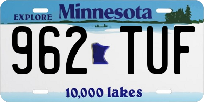 MN license plate 962TUF