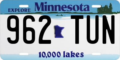 MN license plate 962TUN