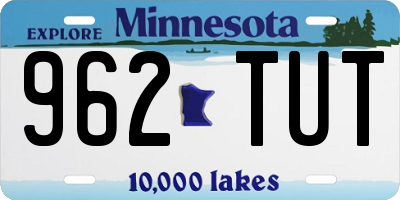 MN license plate 962TUT