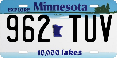 MN license plate 962TUV