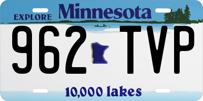 MN license plate 962TVP