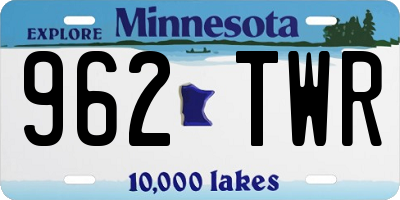 MN license plate 962TWR
