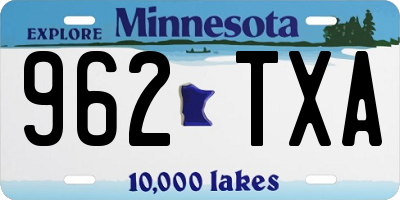 MN license plate 962TXA