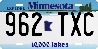 MN license plate 962TXC