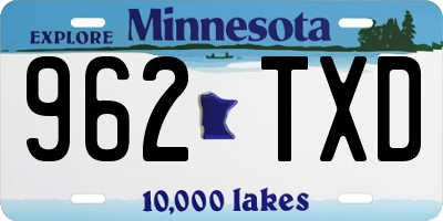 MN license plate 962TXD