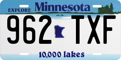 MN license plate 962TXF