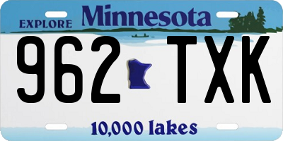 MN license plate 962TXK