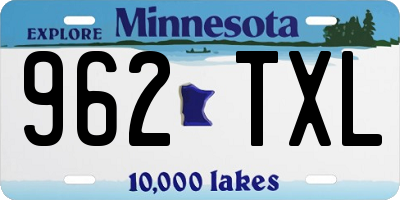 MN license plate 962TXL