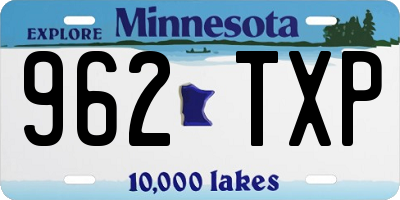 MN license plate 962TXP