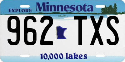 MN license plate 962TXS