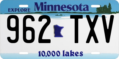 MN license plate 962TXV
