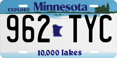 MN license plate 962TYC