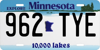 MN license plate 962TYE