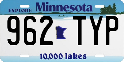 MN license plate 962TYP