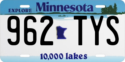 MN license plate 962TYS