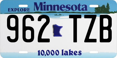 MN license plate 962TZB