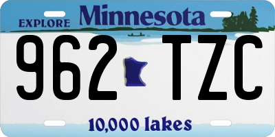 MN license plate 962TZC