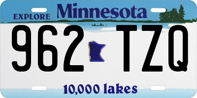 MN license plate 962TZQ