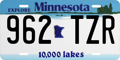 MN license plate 962TZR