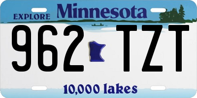 MN license plate 962TZT