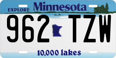 MN license plate 962TZW