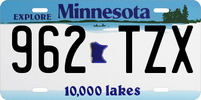MN license plate 962TZX