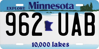 MN license plate 962UAB