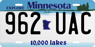 MN license plate 962UAC