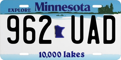 MN license plate 962UAD