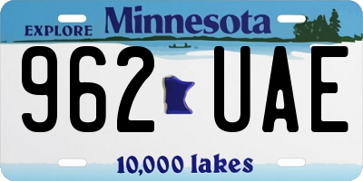 MN license plate 962UAE