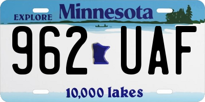 MN license plate 962UAF