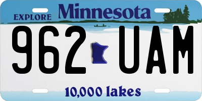 MN license plate 962UAM