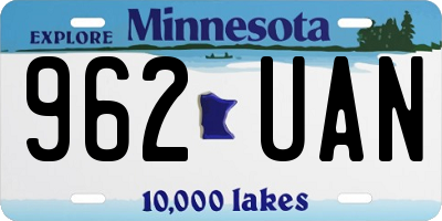 MN license plate 962UAN