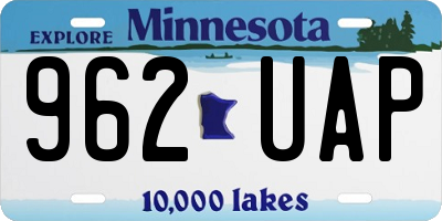 MN license plate 962UAP