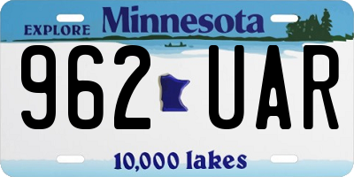 MN license plate 962UAR