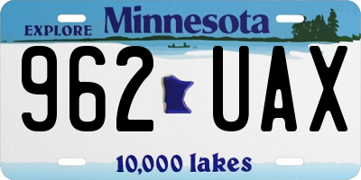 MN license plate 962UAX