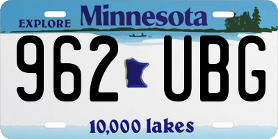 MN license plate 962UBG