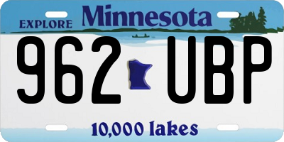 MN license plate 962UBP