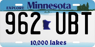 MN license plate 962UBT