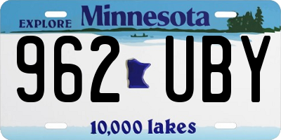 MN license plate 962UBY