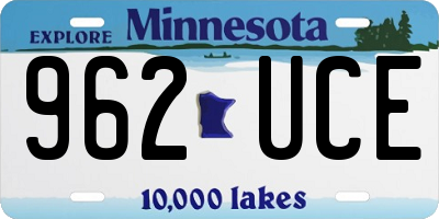MN license plate 962UCE