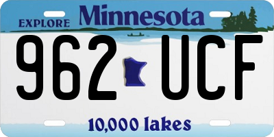 MN license plate 962UCF
