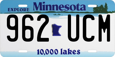 MN license plate 962UCM