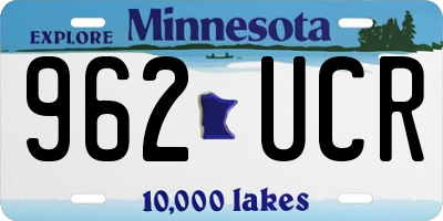 MN license plate 962UCR