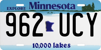 MN license plate 962UCY