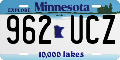 MN license plate 962UCZ