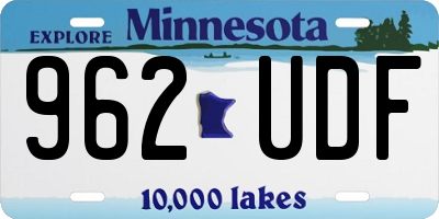 MN license plate 962UDF