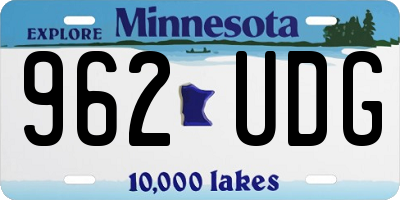 MN license plate 962UDG