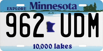MN license plate 962UDM